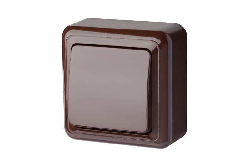 PP6.10-001 R DELTA Surface mounting 2-way switch (brown)