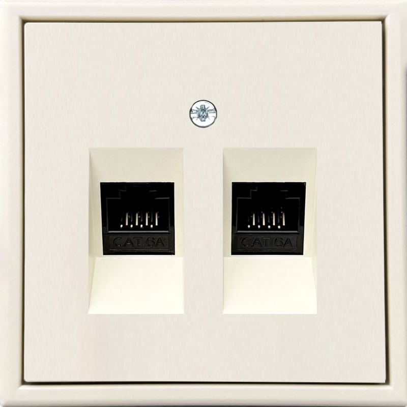 IKL-002-01.M/SM Komp.lizdas, su 2x juodais RJ45 kat.6a moduliais.smelio.sp.b/r - Image 1