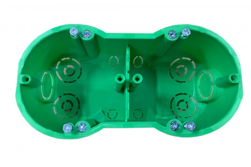 IID2.66-003 Hallow mounting box, 2-place, green colour RAL6018 - Image 1
