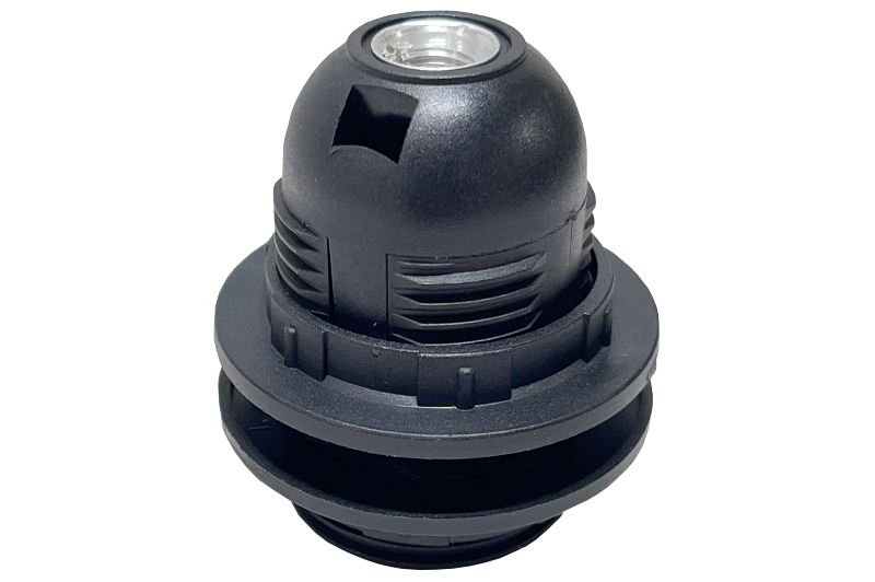 E27 M10 RP J Lamp holder E27 with 2x screws, black colour - Image 1