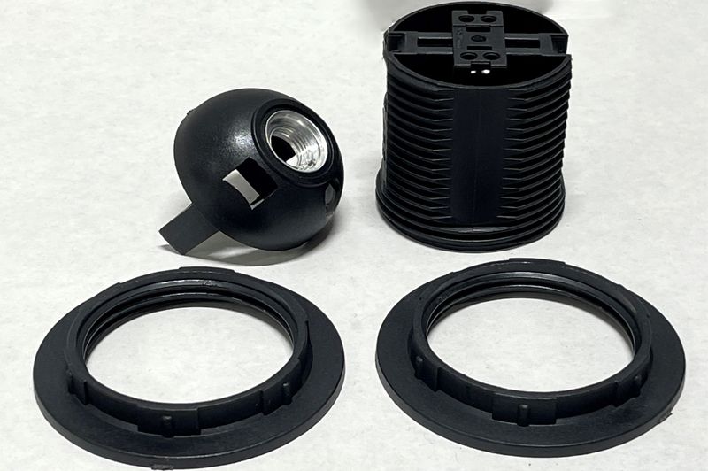 E27 M10 RP J Lamp holder E27 with 2x screws, black colour - Image 2