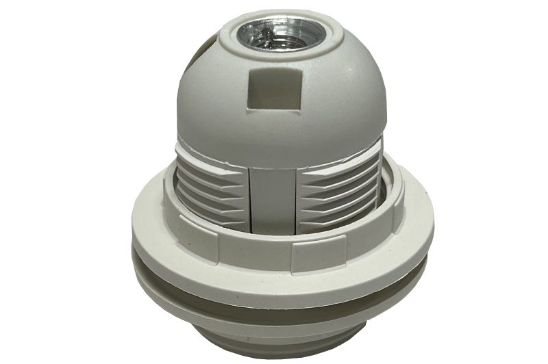 E27 M10 RP B  Lamp holder E27 with 2x screws, white colour - Image 1