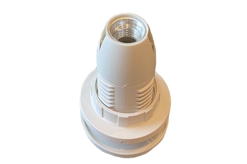E14.RP.B  Lamp holder E14 with 2 screws+cabl.mount.fix. white colour - Image 2