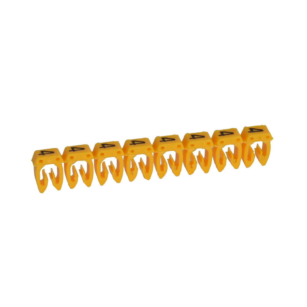 Kabelio žymeklis Legrand CAB 3 – skaitmuo „4", geltona, 1,5–2,5 mm²