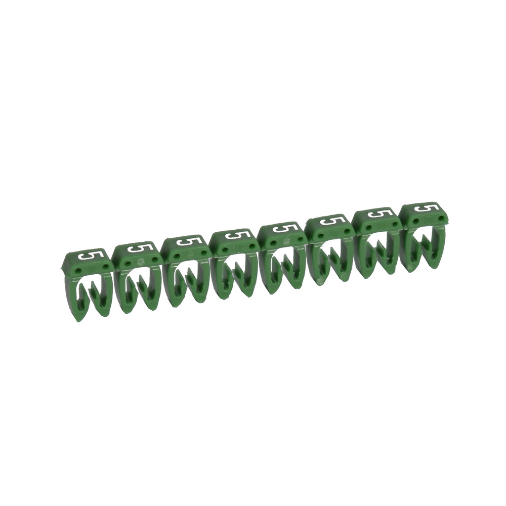 Kabelio žymeklis Legrand CAB 3 – skaitmuo „5", žalia, 1,5–2,5 mm²