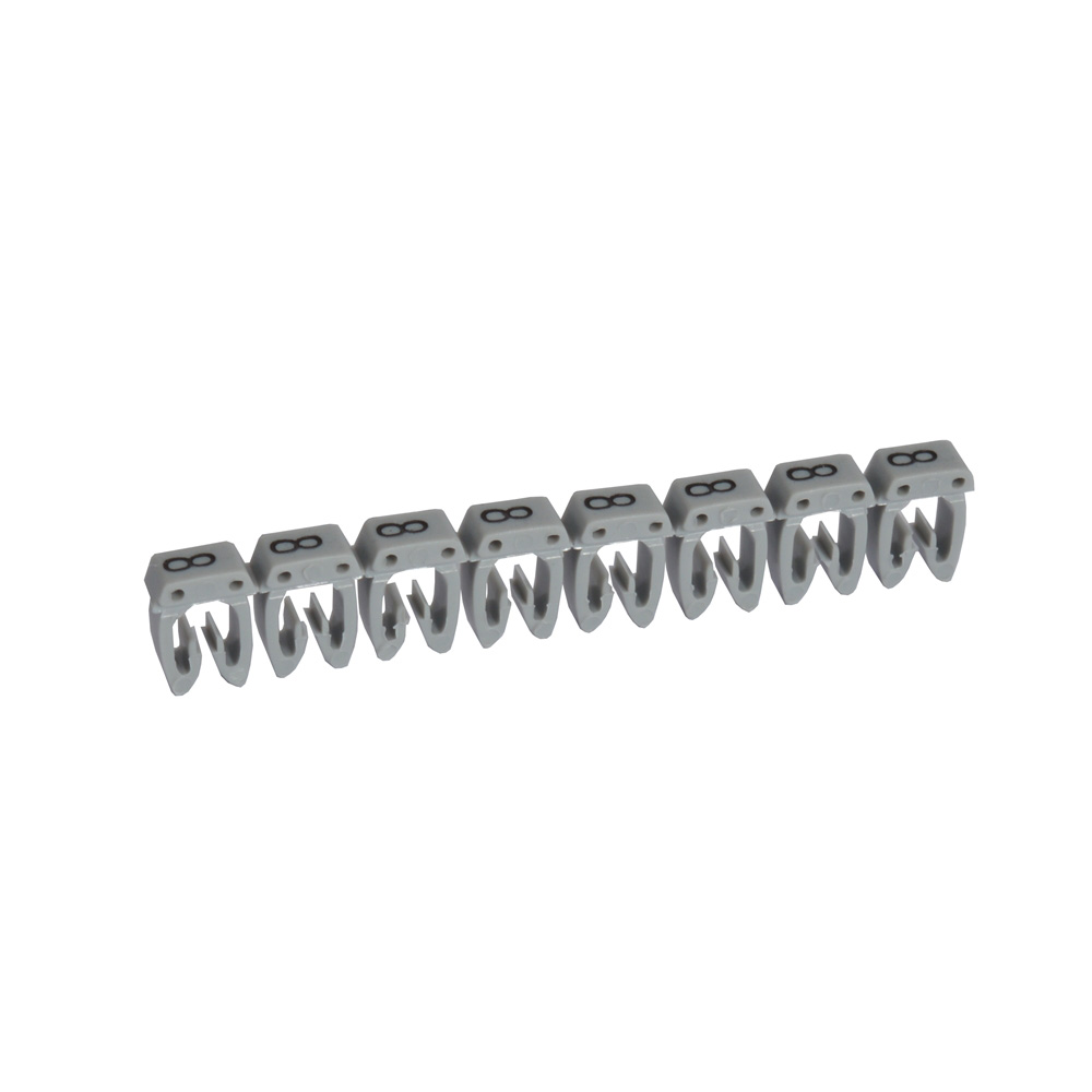 Kabelio žymeklis Legrand CAB 3 – skaitmuo „8", pilka, 1,5–2,5 mm²