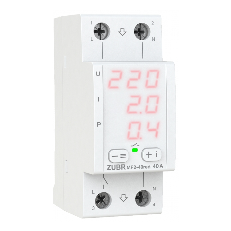 Daugiafunkcinė kontrolės relė ZUBR MF2-40 red, 40A, ZUBR