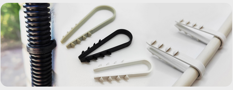 Nail-in clip 3-13mm black, 100 pcs