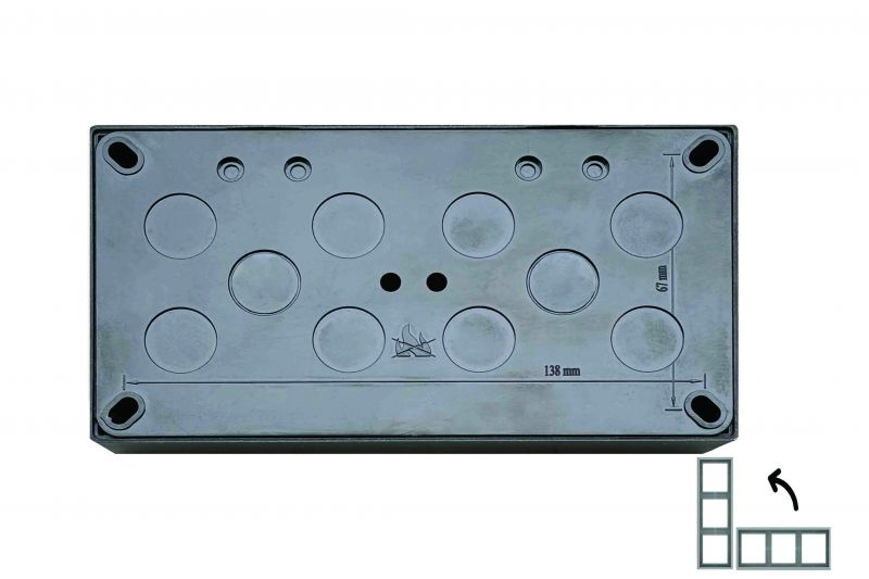 PMD-002.E/J Pavir.montav.dezute/remelis"Epsilon"83x154x47mm.2-vt.juodos sp.su.sr. - Nuotrauka 3