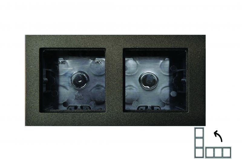 PMD-002.E/J Pavir.montav.dezute/remelis"Epsilon"83x154x47mm.2-vt.juodos sp.su.sr.