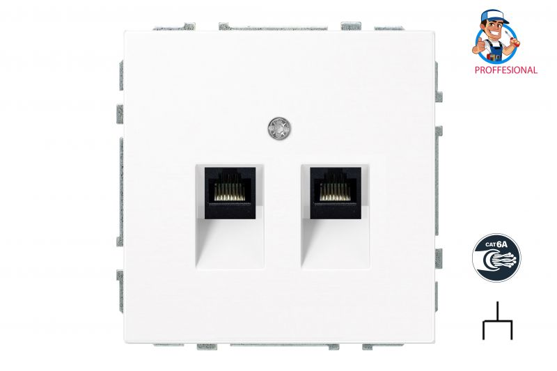 IKL-002-01.M/WM (10vnt.)-  komp.lizd. su 2x juod.RJ45 kat6a modul.balta.mat.b/r (mont.pakuote) - Nuotrauka 3