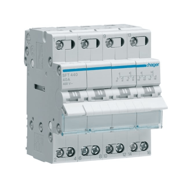 Hager SFT440 Changeover Switch I-0-II 4P 40A 400V