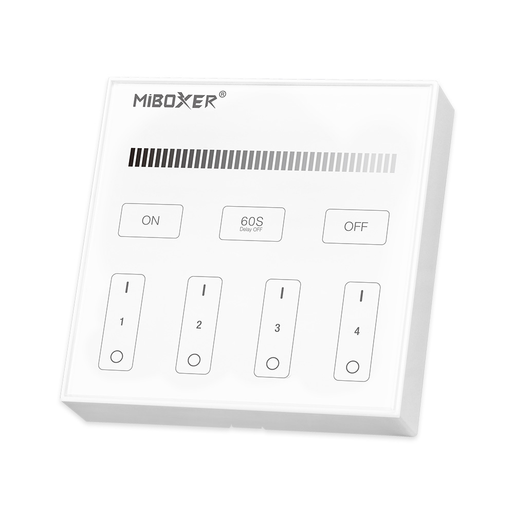 Wall switch for 4-zone single color LED strip (ECO) (Kopija), White