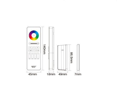 Remote control for 4 zone RGB / RGBW / RGBCCT LED strip, Black - Image 3