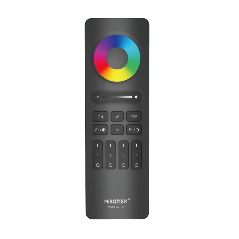 Pultelis 4 zonų RGB/RGBW/RGBCCT juostai, Juoda