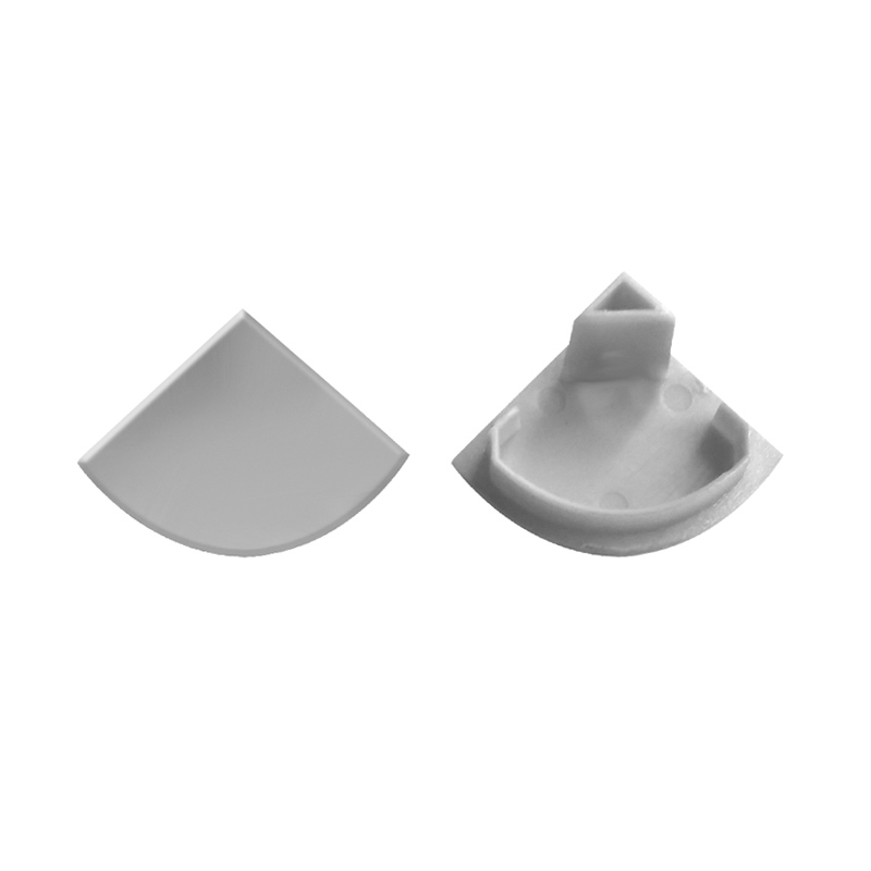 Endings for LED profile CORNER 16x16 round Grey