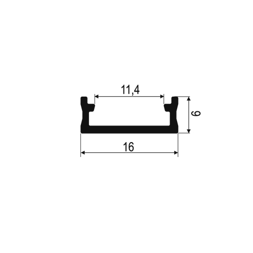 LED profile SURFACE Anodized Black (3m) - Image 3