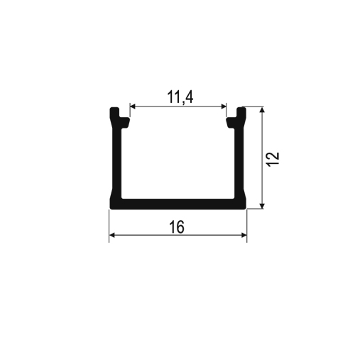 LED profile SURFACE MAXI Anodized Black (6m) - Image 4