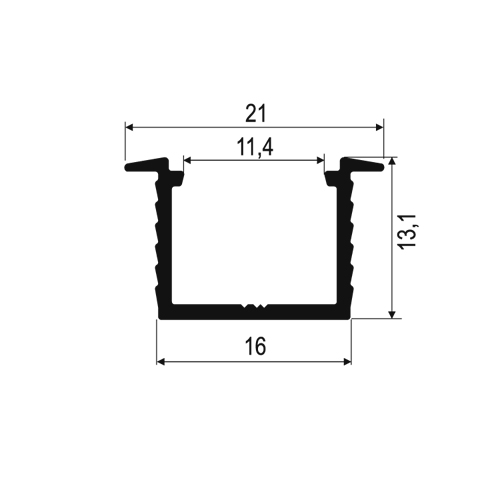 LED profile GROOVE MAXI Anodized Black (3m)