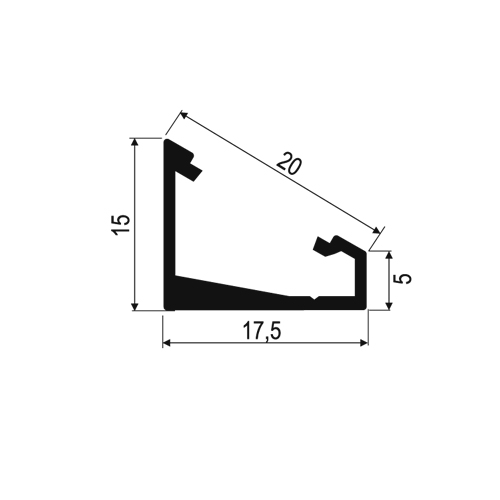 LED profile CORNER 60/30 Anodized Black (3m) - Image 4