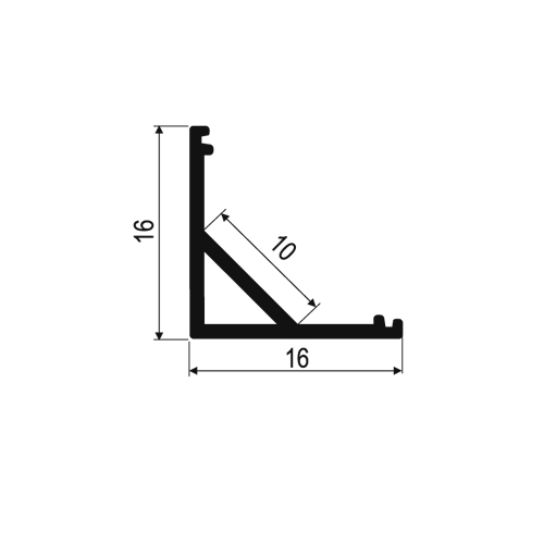 LED profilis kampinis CORNER 16x16 Anoduota Pilka (2m) - Nuotrauka 2