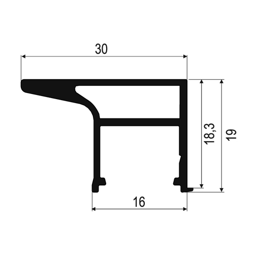 LED profilis HANDLE Dažyta Balta (1m) - Nuotrauka 3