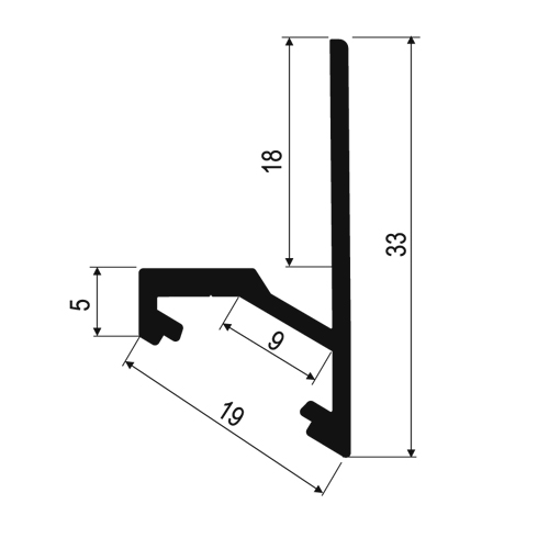 LED profile CORNER SHELF Anodized Black (1m) - Image 4