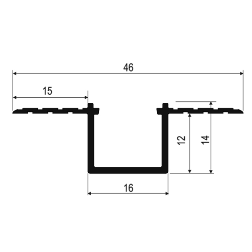 LED profilis GROOVE HIDE priglaistomas Anoduota Pilka (6m) - Nuotrauka 2