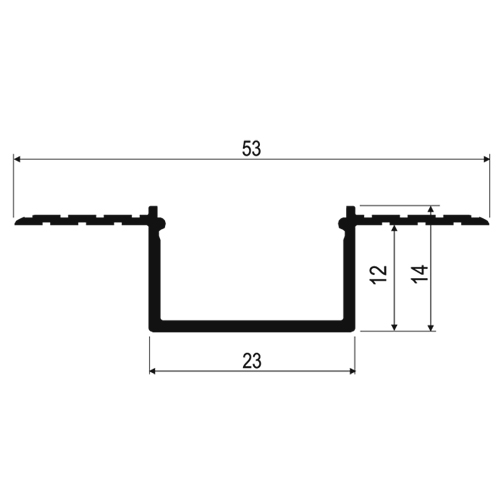LED profilis GROOVE HIDE 23 priglaistomas Anoduota Pilka (6m) - Nuotrauka 2
