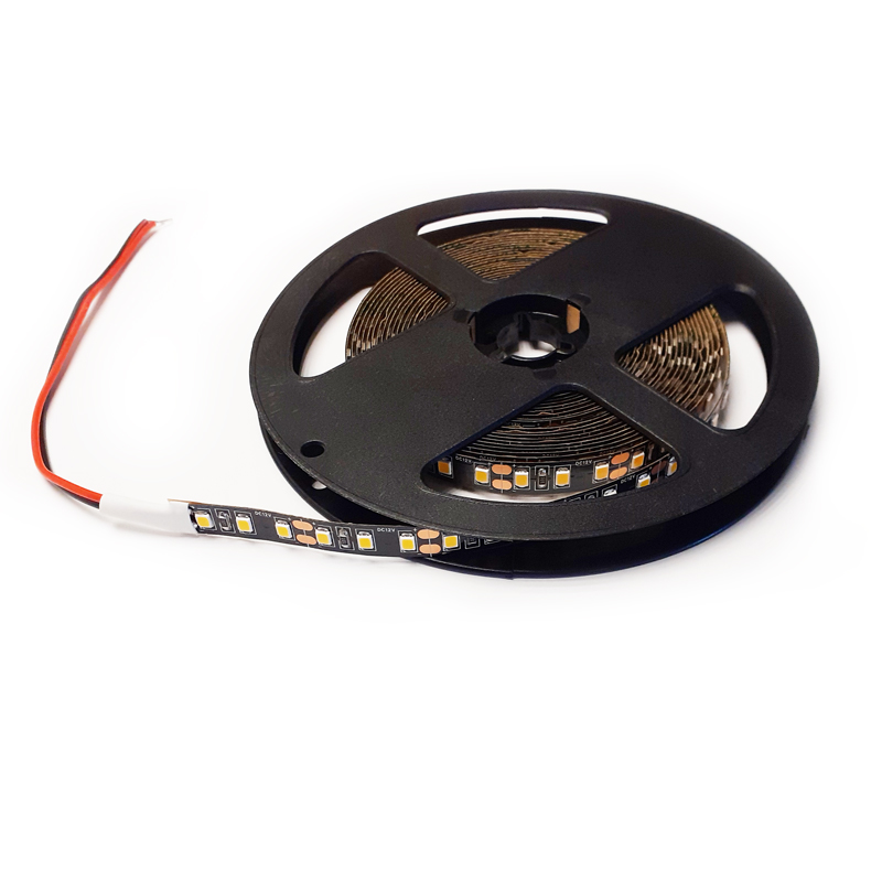 LED juosta STANDART 14.4W/m 12V 3000K IP20 120LED/m 2835 (5m) juodu pagrindu - Nuotrauka 2