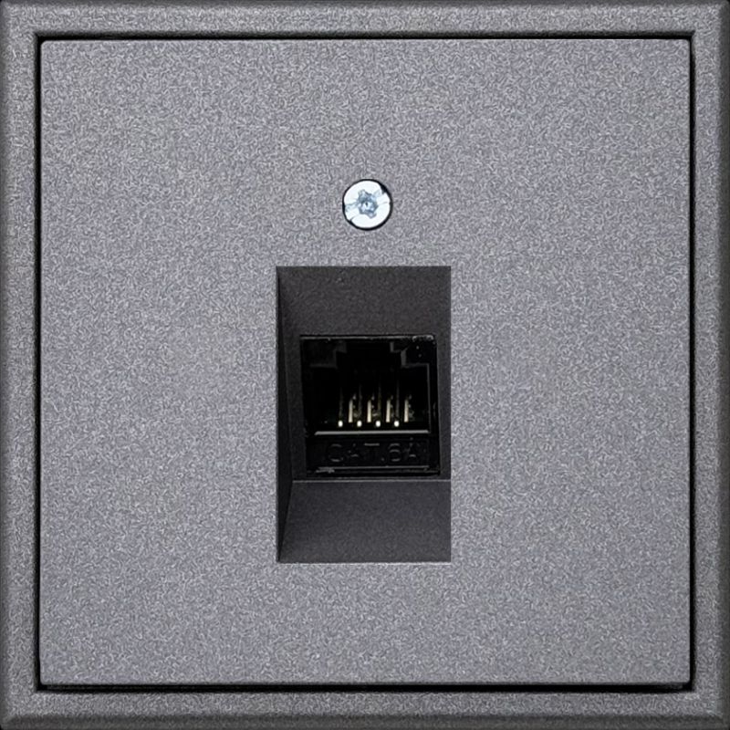 IKL-001-01.M/BM Komp.lizdas, su 1x juodu RJ45 kat.6a moduliu.dazyta.juoda.sp.b/r - Image 1