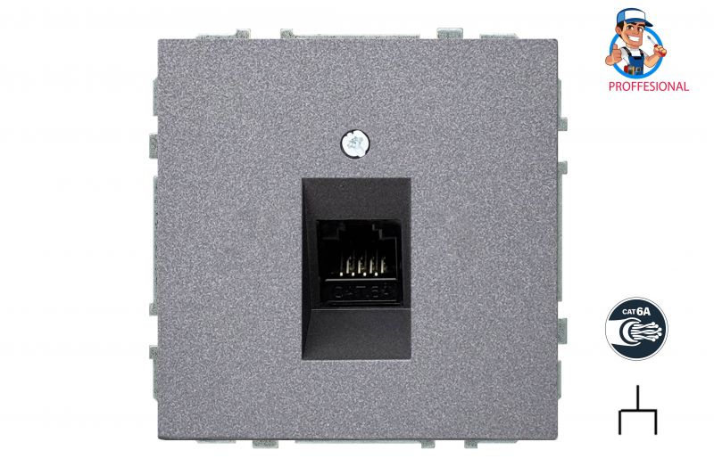 IKL-001-01.M/BM Komp.lizdas, su 1x juodu RJ45 kat.6a moduliu.dazyta.juoda.sp.b/r - Image 2