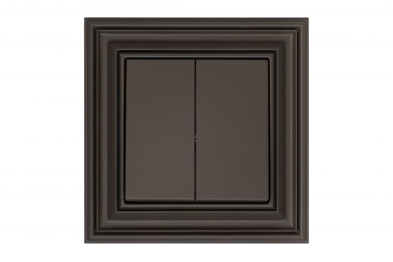 IIJ5.10-203-01.R/ON31   Flush mounting  push button switch, spring.cont.10A.Retro matt.brown.w/f - Image 1