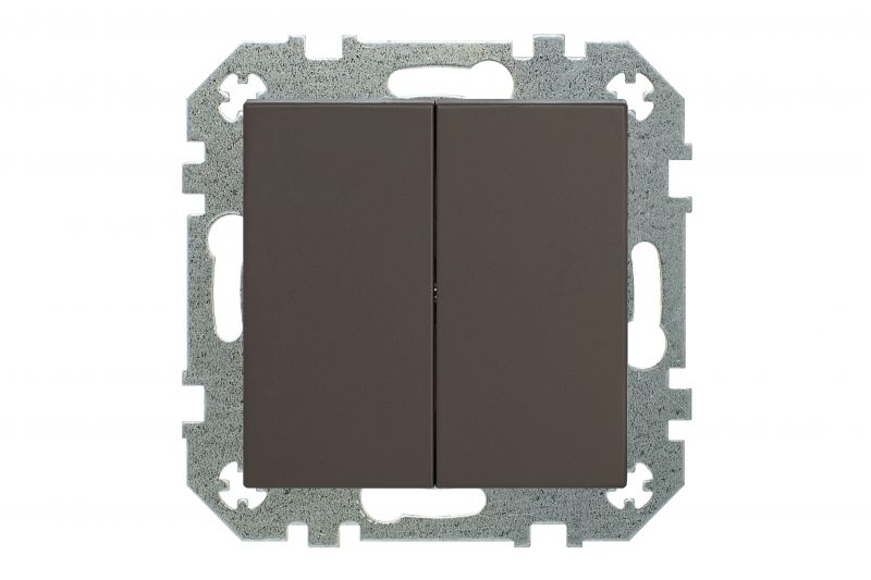 IIJ5.10-203-01.R/ON31   Flush mounting  push button switch, spring.cont.10A.Retro matt.brown.w/f - Image 2