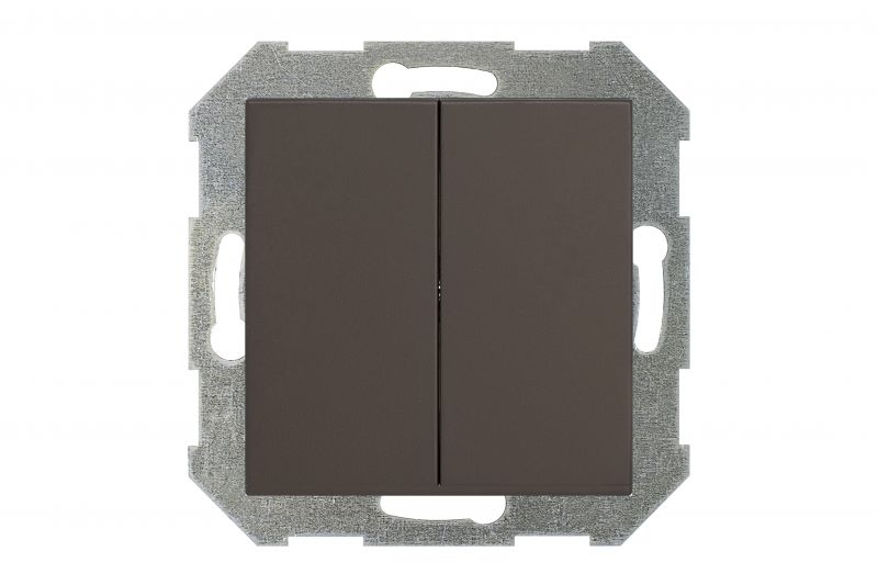 IJ5.10-005-01.R/ON31 Flush mounting 2x switch, IP44.Retro matt.brown.w/f - Image 2