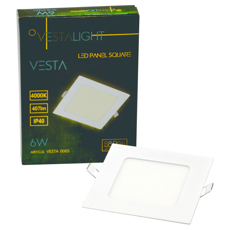 VESTALIGHT square recesed LED panel 6W 4000K - Image 3