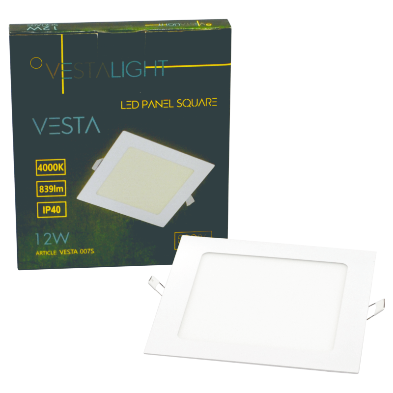 VESTALIGHT square recesed LED panel 12W 4000K - Image 3