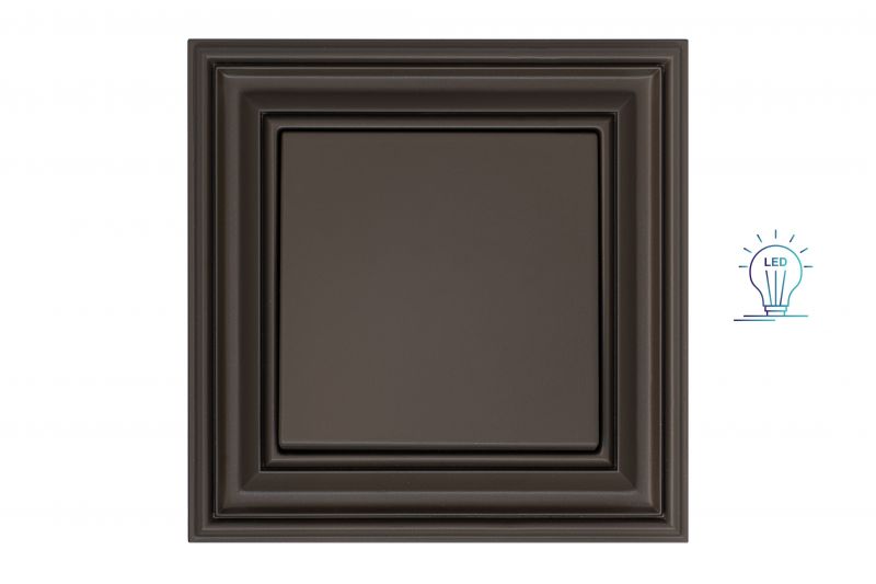ISR-007-01.R/ON31 LED impulse dimmer"lead edge"switch, LED 8-105W.Retro matt.brown.w/f - Image 1