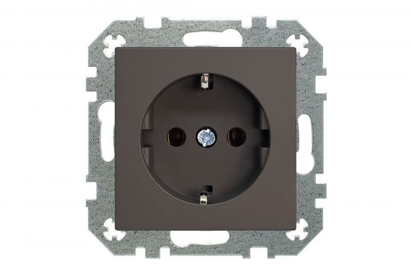 IKL16-204-01.R/ON31 Flush mount.SCHUKO socket outlet, quick conn.16A.Retro matt.brown.w/f - Image 2