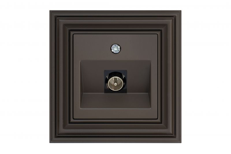 ITVL-1-01.R/ON31  Flush mount.TV socket with "F" type connection.Retro matt.brown.w/f - Image 1