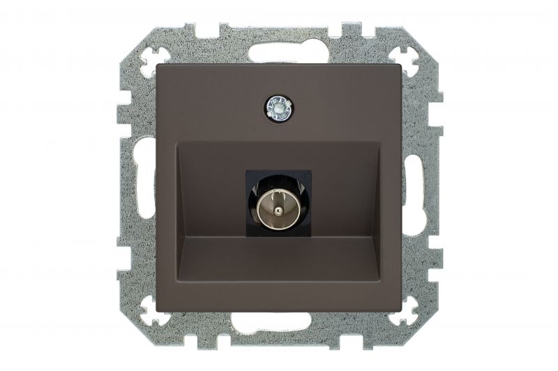 ITVL-1-01.R/ON31  Flush mount.TV socket with "F" type connection.Retro matt.brown.w/f - Image 2