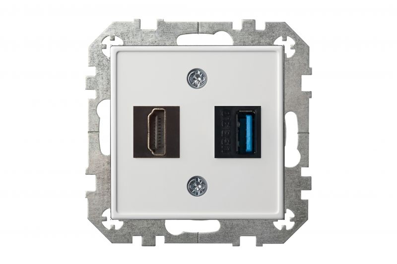 HDMI+USB-002-01.R/ON31  Flush mount.data socket "HDMI+USB" socket.Retro matt.brown.w/f - Image 3
