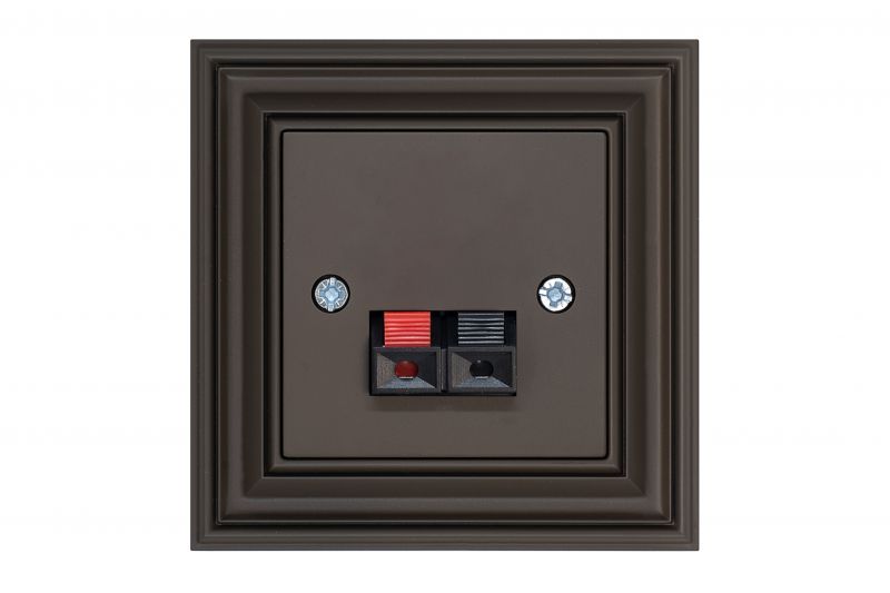 IGL-2-01.R/ON31  Flush mounting loudspeaker socket, 1-loudsp.Retro matt.brown.w/f - Image 1