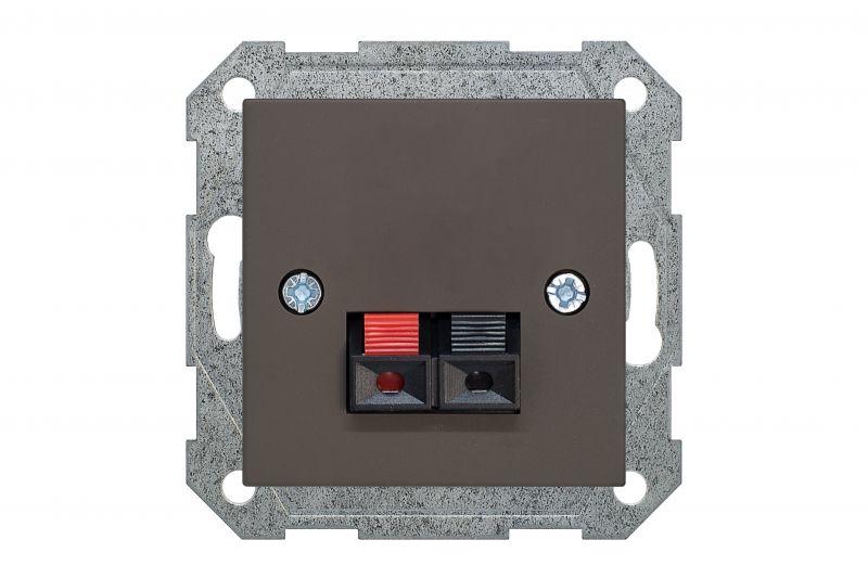 IGL-2-01.R/ON31  Flush mounting loudspeaker socket, 1-loudsp.Retro matt.brown.w/f - Image 2