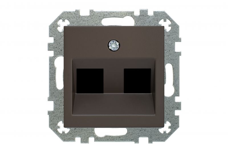 AIKL-002-01.R/ON31  Cover plate for RJ45 connectors, double.Retro matt.brown.w/f - Image 2