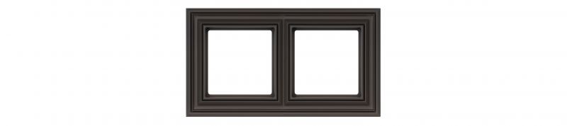 K14-345-02.R/ON31  2-gang frame, Retro matt.brown 16mm. - Image 2