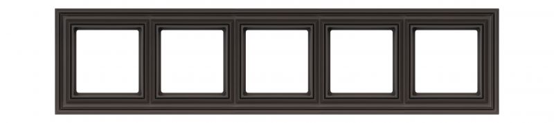 K14-345-05.R/ON31  5-gang frame, Retro matt.brown 16mm. - Image 2
