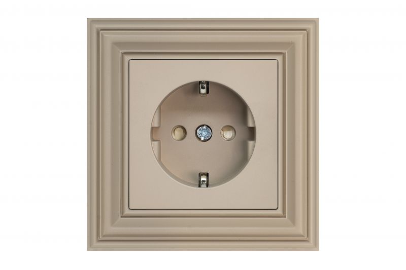 IKL16-214-01.R/ONC  Flush mount.SCHUKO socket outlet,with spread claws,quick conn.16A., Retro matt.light.w/f - Image 1