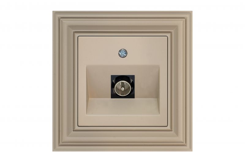 ITVL-1-01.R/ONC  Flush mount.TV socket with "F" type connection., Retro matt.light.w/f - Image 1