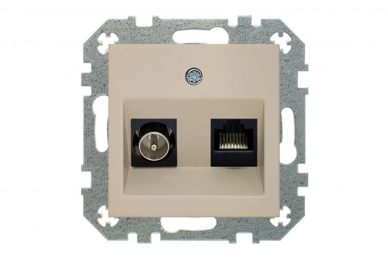 ITVKL-1-01.R/ONC  Flush.mount.TV and computer (RJ45 cat.6) socket., Retro matt.light.w/f - Image 2